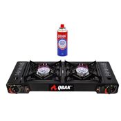 miniatura Cocina Gas con Hornillo Doble Portátil Qbak 4