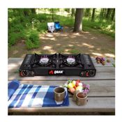 miniatura Cocina Gas con Hornillo Doble Portátil Qbak 2
