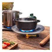 miniatura Hornillo Quemador Portátil Gas con Soporte Metálico Plateado 3