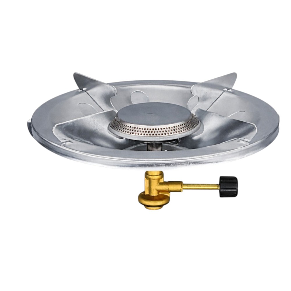 Hornillo Quemador Portátil Gas con Soporte Metálico Plateado 1