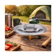 miniatura Hornillo Quemador Portátil Gas con Soporte Metálico Plateado 4