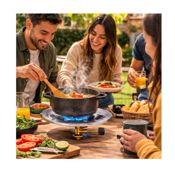 miniatura Hornillo Quemador Portátil Gas con Soporte Metálico Plateado 2