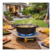 miniatura Hornillo Quemador Portátil Gas con Soporte Metálico Plateado 5