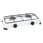 miniatura Cocina Portátil Gas de Doble Hornillo con Placas de Hierro Fundido 1
