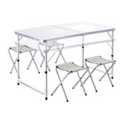 miniatura Conjunto Mesa y 4 Sillas Plegables de Camping 3