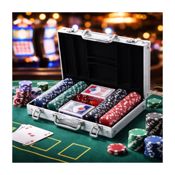 miniatura Maletín de Póker con 200 Fichas 5
