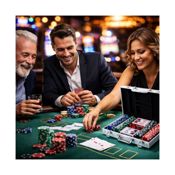 miniatura Maletín de Póker con 200 Fichas 6