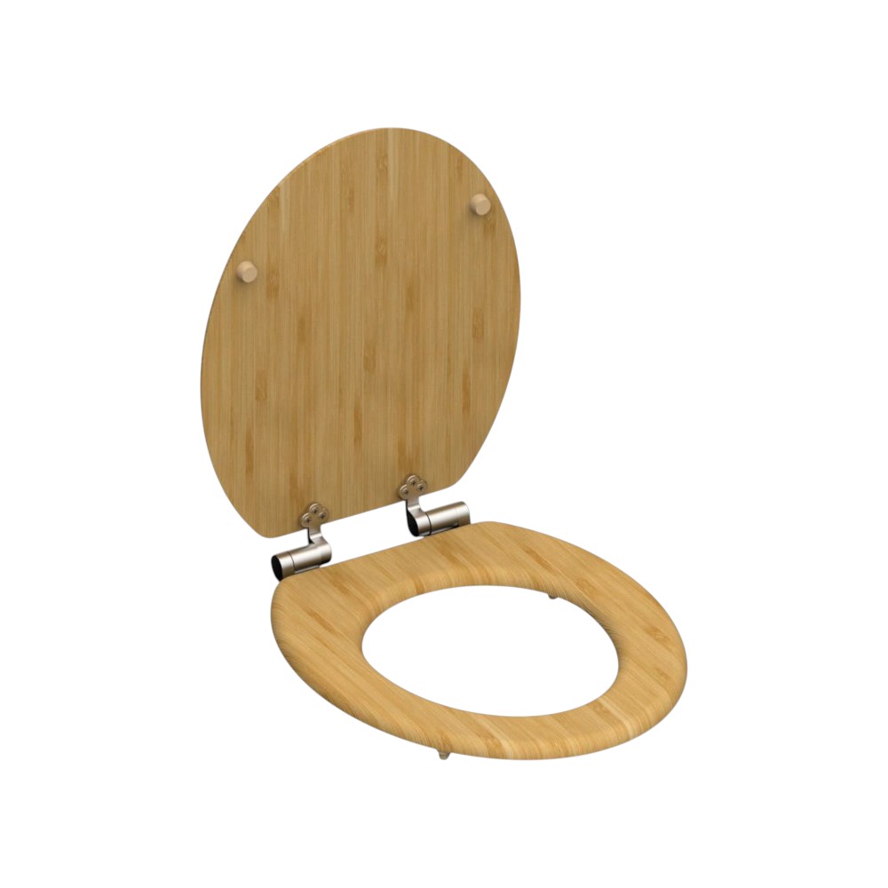 Tapa Inodoro de Bambú con Cierre Suave y Bisagras Metálicas 1