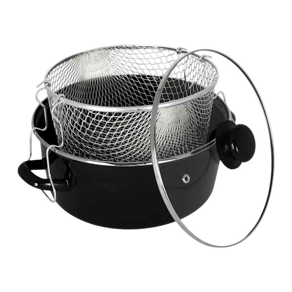 Olla Freidora con Tapa Acero Inoxidable 24cm 1