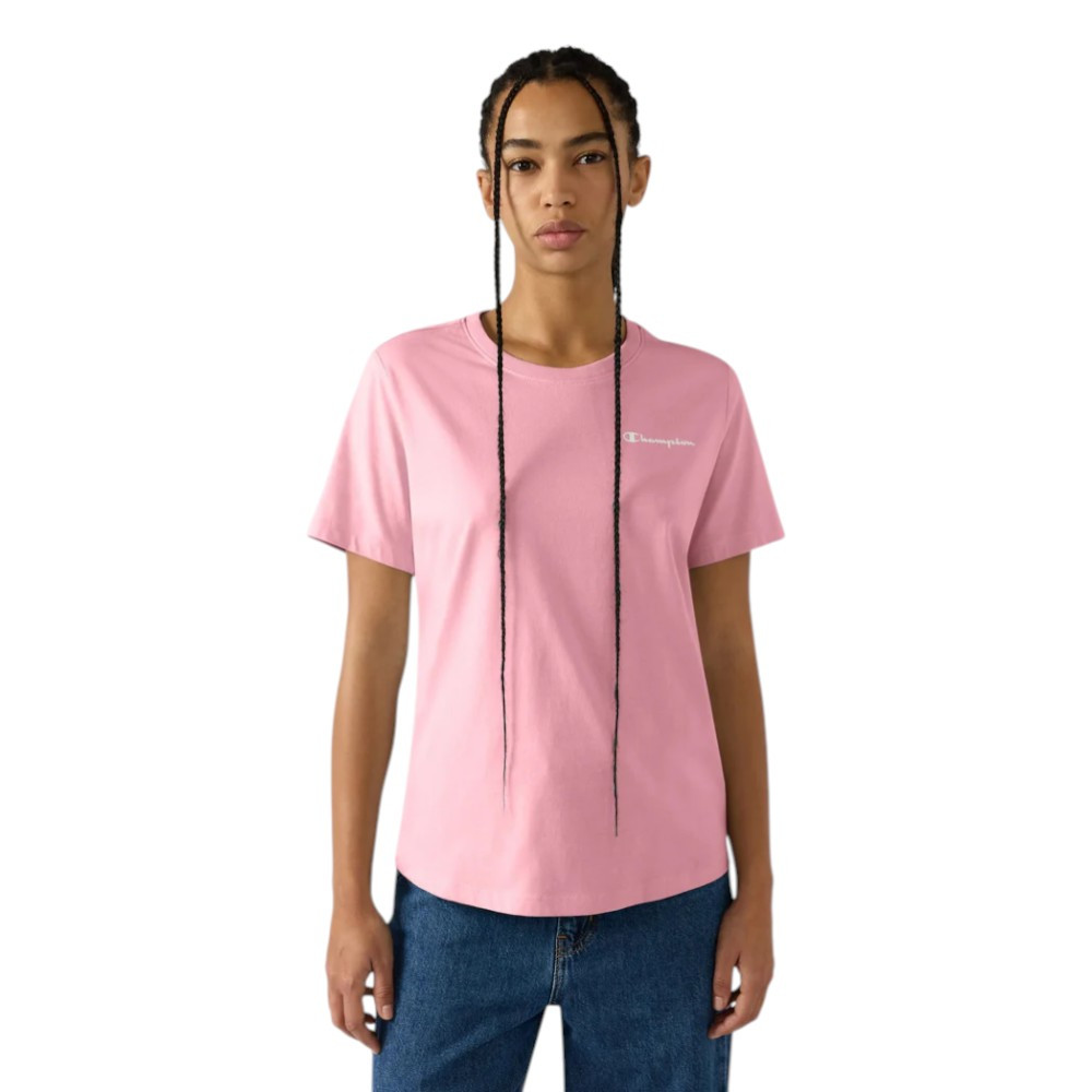 Imagen CAMISETA CHAMPION SS LOGO SCRIPT ICONS FUCSIA 118408-PS223 MUJER CASUAL