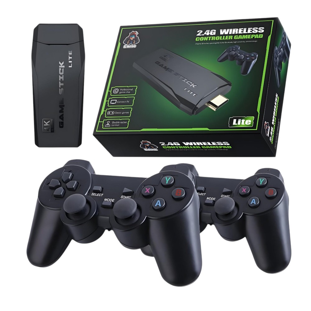 Consola de Juegos HDMI Inalámbrica Game Stick Lite con 2 Mandos y 20000 Juegos 1