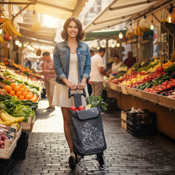 miniatura Carro de Compra Plegable con Dos Ruedas y Gran Capacidad 5