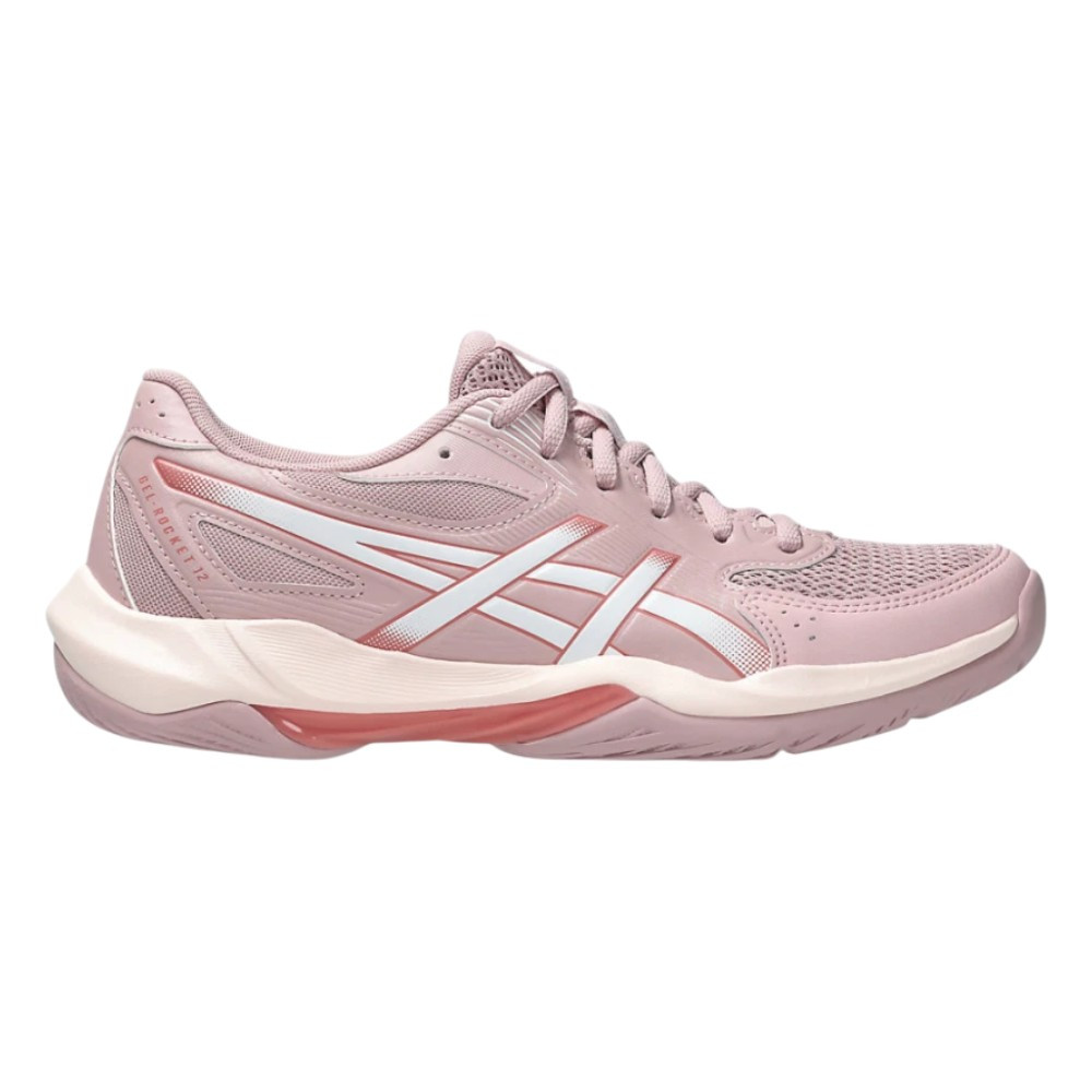 Imagen ZAPATILLAS ASICS GEL ROCKET 12 BLANCO ROSA PEARL 1072A119-103 VOLEY VOLEIBOL MUJER 