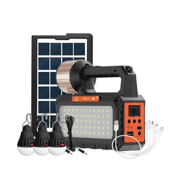 Kit Solar Emergencia Camping+bombillas+linterna+usb+radio 1