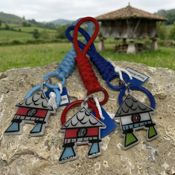 miniatura Llavero Hórreo cordón azul marino 3