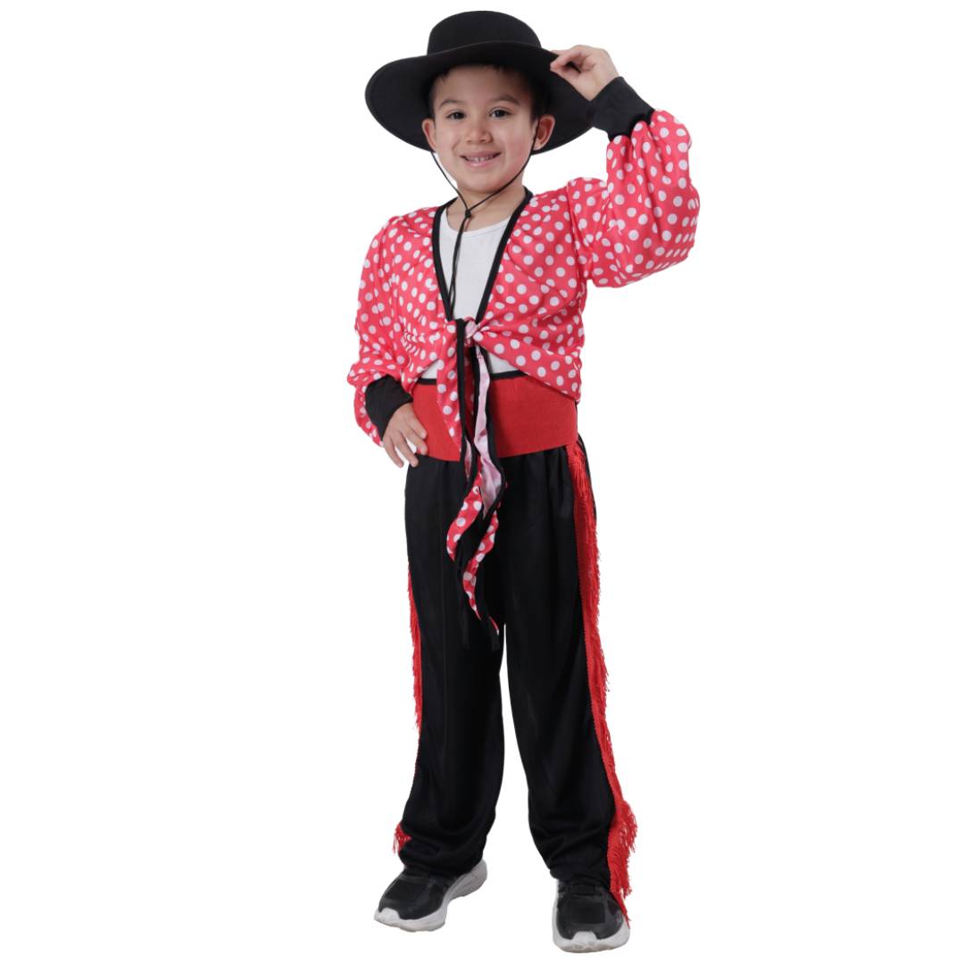 Disfraz de Cordobés Bailarín Flamenco Infantil con Sombrero y Fajín Tallas 1 a 12 años 1