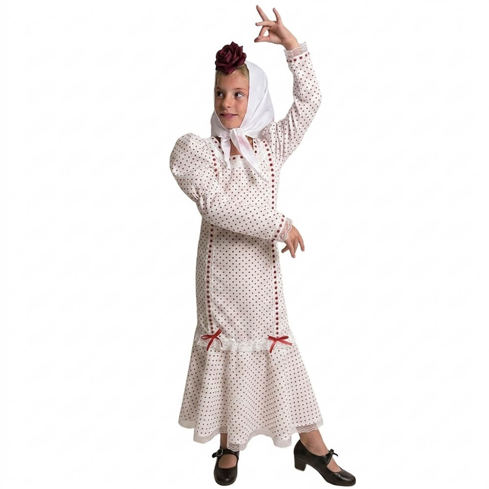 Disfraz de Chulapa Infantil con Lazos Rojos 1