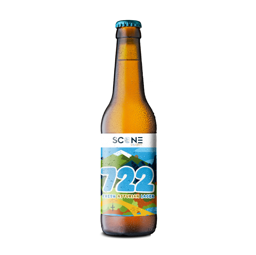 Cerveza 722 Fresh Asturian Lager Sin gluten Caja 24 x 33cl