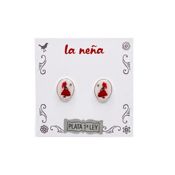 miniatura Muñeca asturiana Pendientes de tuerca 1