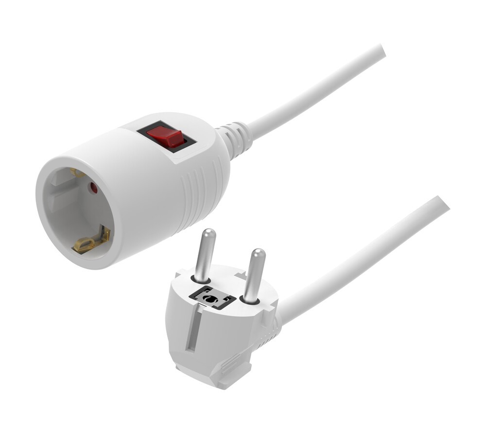 Prolongador 2 metros con Interruptor Blanco