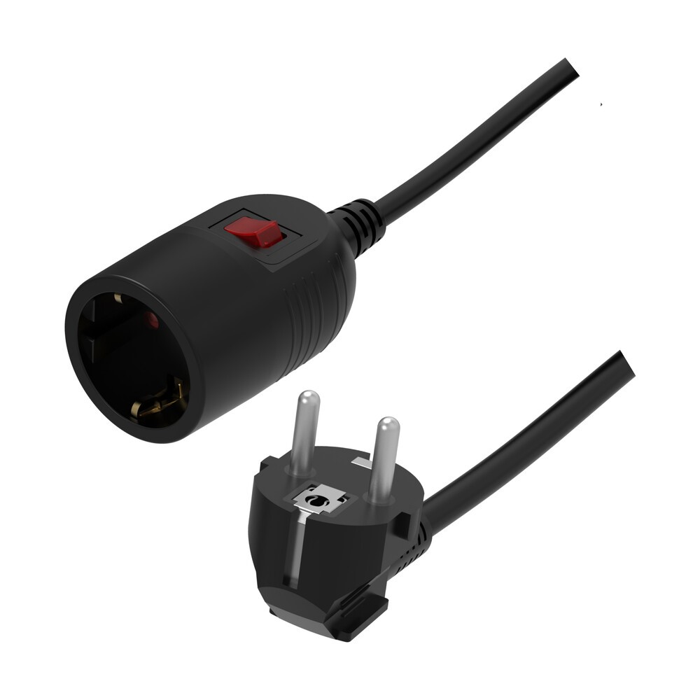 Prolongador 2 metros con Interruptor Negro