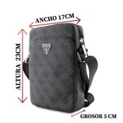 miniatura Bolso Bandolera Guess Logo triangular PU para Hombre Gris 23x17x5 cm 3