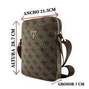 miniatura Bolso Bandolera Guess Logo triangular PU para Hombre Marrón 28,7x21,5x7 cm 2
