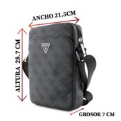 miniatura Bolso Bandolera Guess Logo triangular PU para Hombre Gris 28,7x21,5x7 cm 3