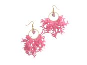 miniatura Pendientes acero con coral de rocallas y pez 01