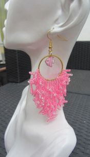 miniatura Pendientes acero con coral de rocallas y pez 10