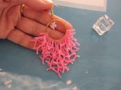 miniatura Pendientes acero con coral de rocallas y pez 08