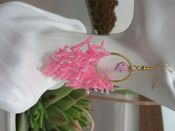 miniatura Pendientes acero con coral de rocallas y pez 16