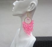 miniatura Pendientes acero con coral de rocallas y pez 11