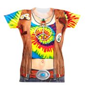 miniatura Camiseta Hippie de Estampado con Sublimación Fotográfica para Mujer 1