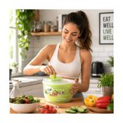 miniatura Centrifugadora Manual Karawan Verde 2,7 L para Frutas y Verduras Pack 2 uds 4