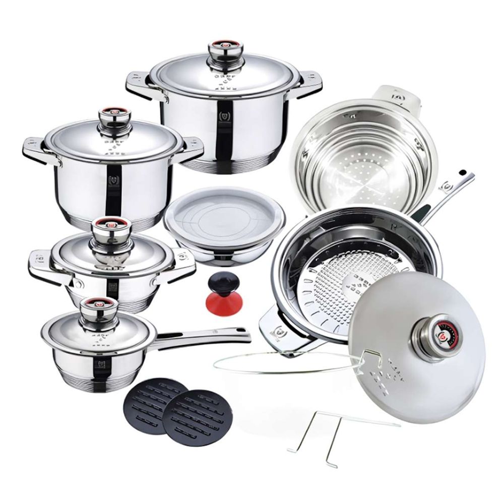 Klack Batería de cocina  de 16 piezas en acero inox. para inducción