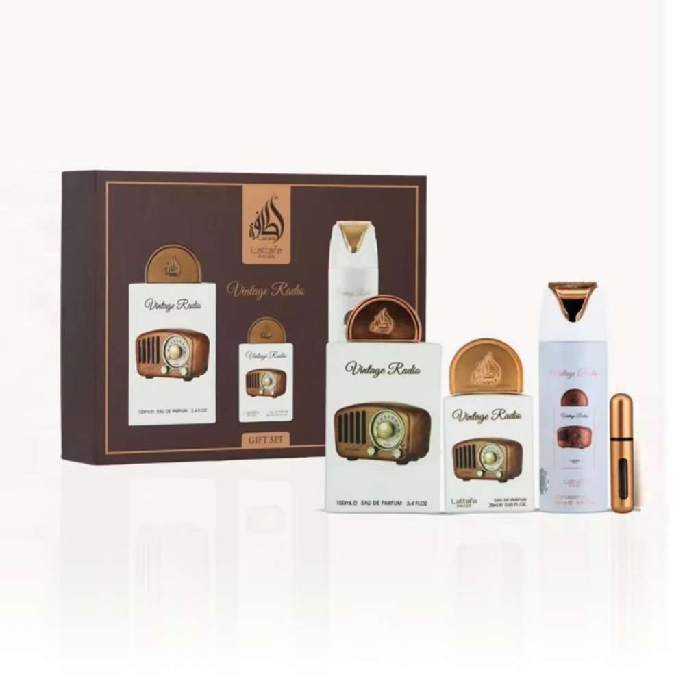 Klack Perfume vintage radio de lattafa pride - set de regalo unisex | eau de parfum oriental amaderado | 100 ml