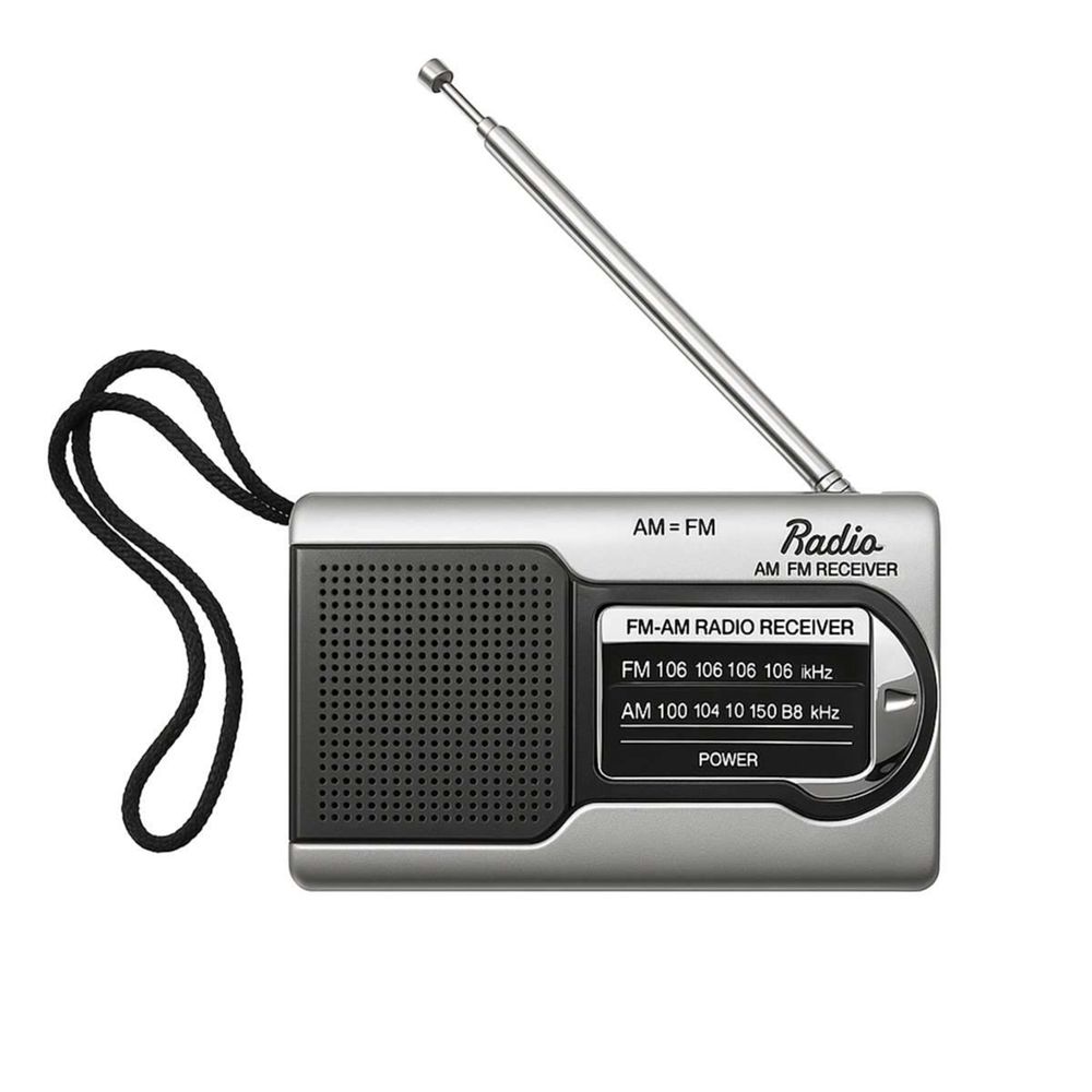 Klack Radio portátil am/fm  con altavoz incorporado y salida de audio - compacta y práctica
