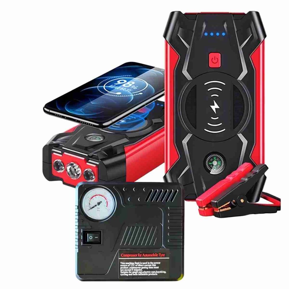 Klack Kit de arranque de batería de coche con bomba de aire de 26000mah  q - x7
