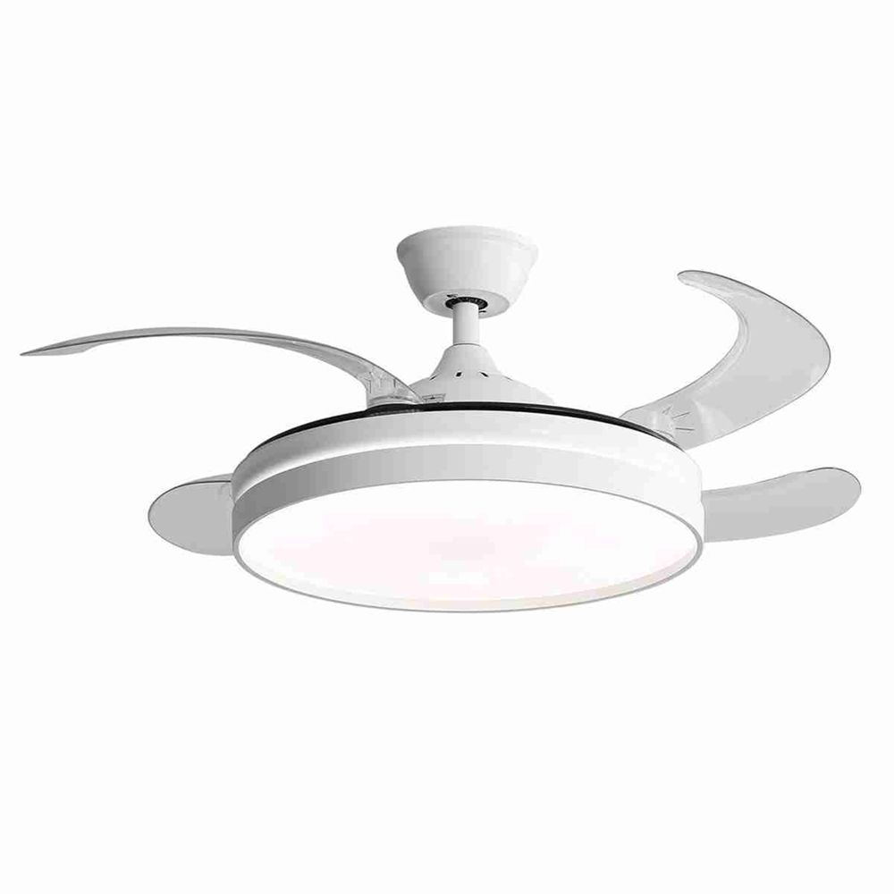 Klack Ventilador de techo  con led - aspas retráctiles de 106 cm - silencioso - función frío - calor