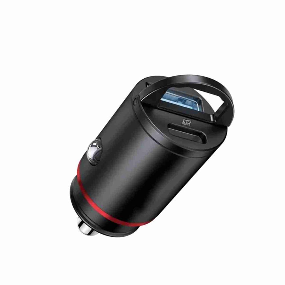 Klack Cargador de coche mechero  usb con salida tipo c de 30w y usb qc 30w carga ráp.