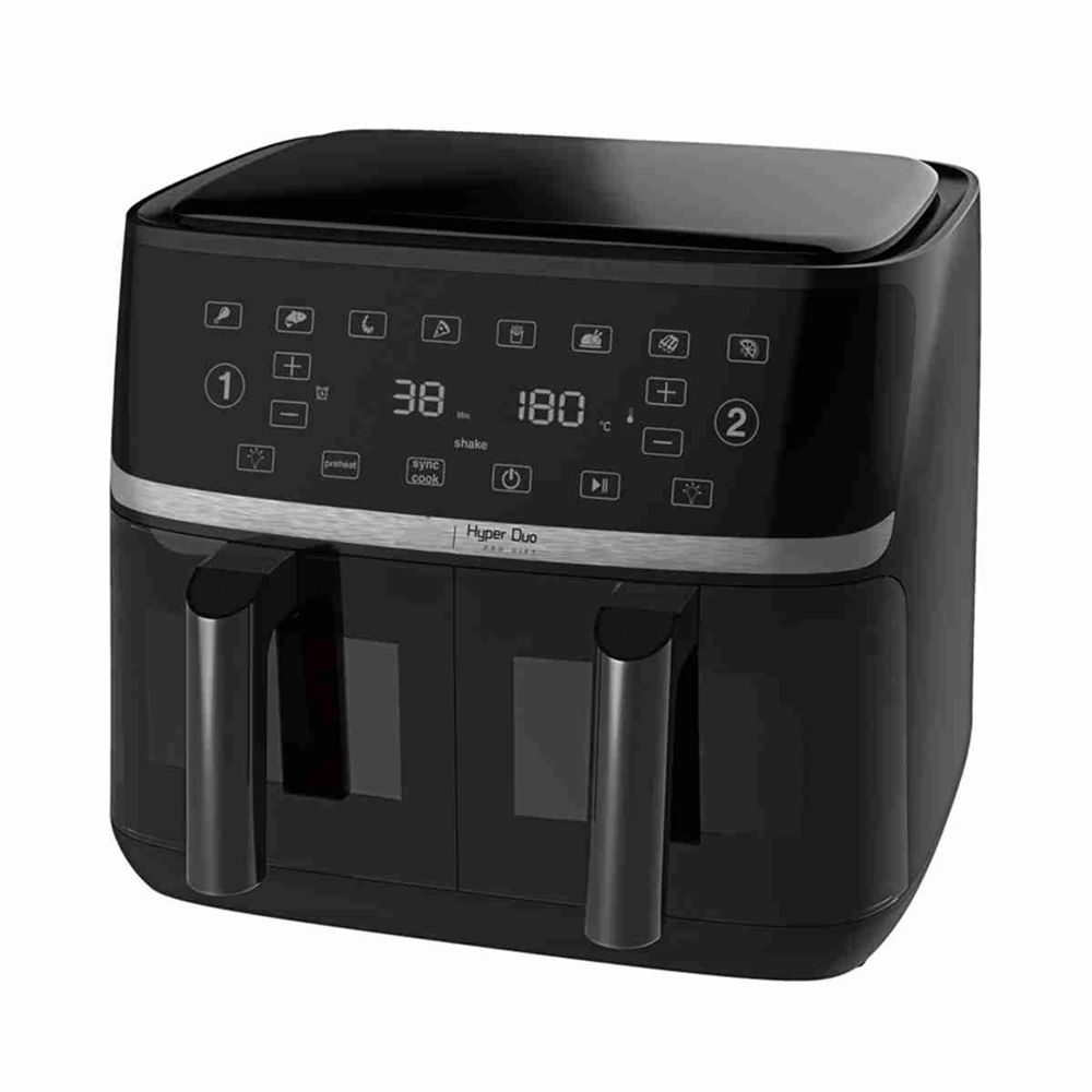 Klack Freidora de aire duo - 2 x 5.5l - panel táctil - 8 programaciones - 3400w
