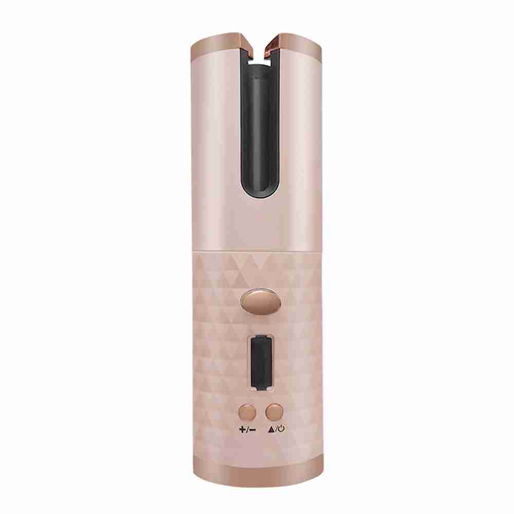 Klack Cepillo de pelo rizador automatico recarg. por usb  rosa qm600