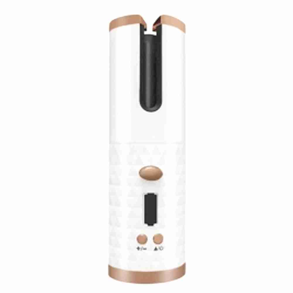 Klack Cepillo de pelo rizador automatico recarg. por usb  blanco qm600