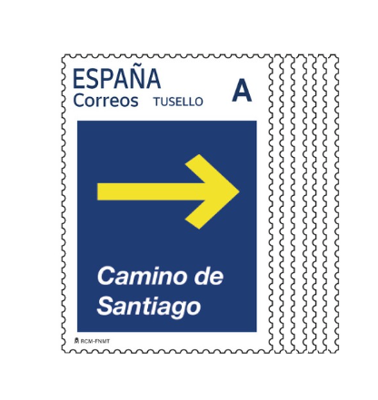 Pack de 100 sellos para venta en establecimientos TArifa A Camino de Santiago flecha amarilla