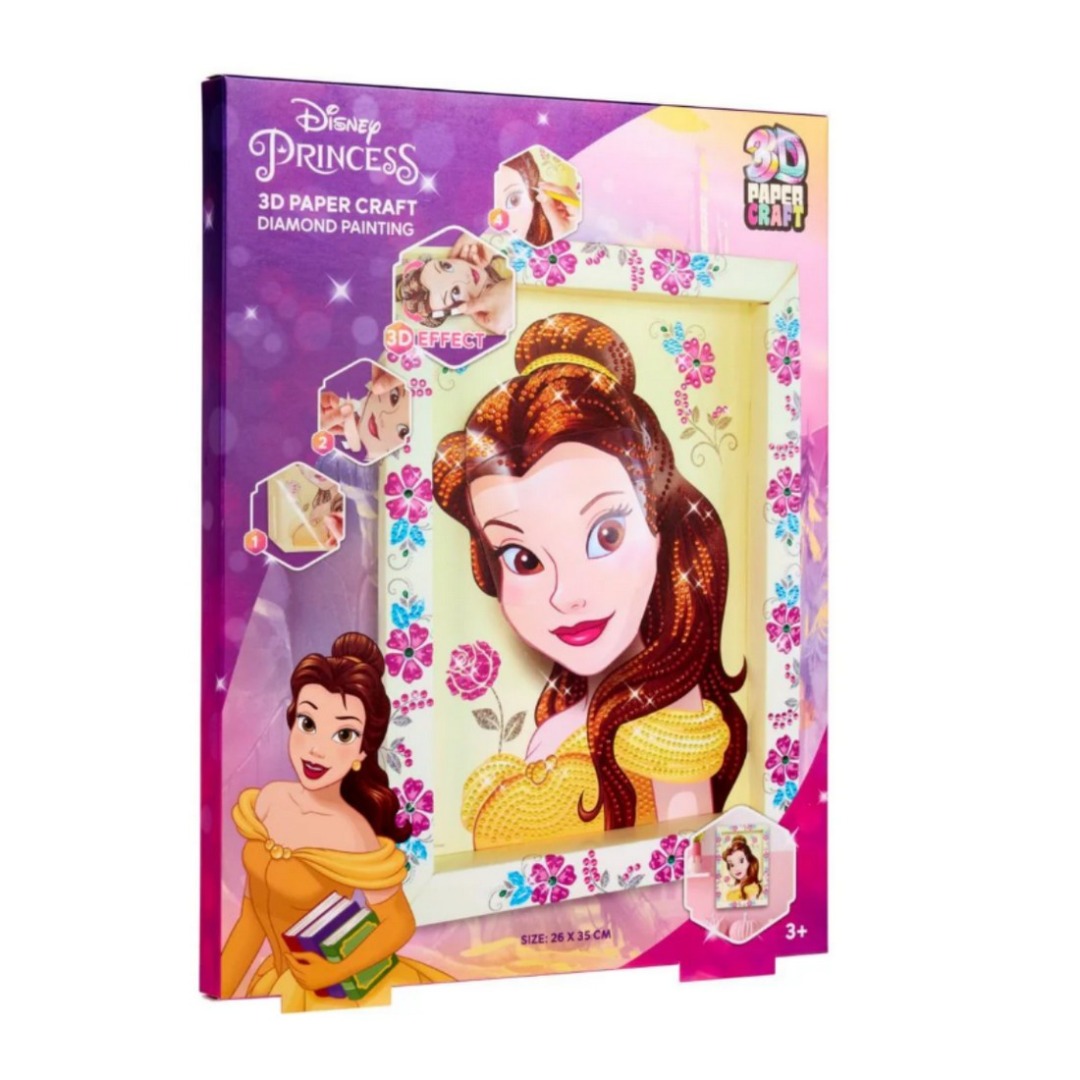 New Import Pinta Marco 3D con Diamantes Disney Bella 35x26cm