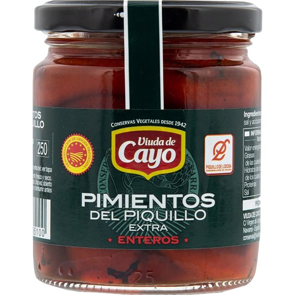 Viuda de cayo PIMIENTO PIQUILLO EXTRA 205 gr  DOP LODOSA VIUDA DE CAYO