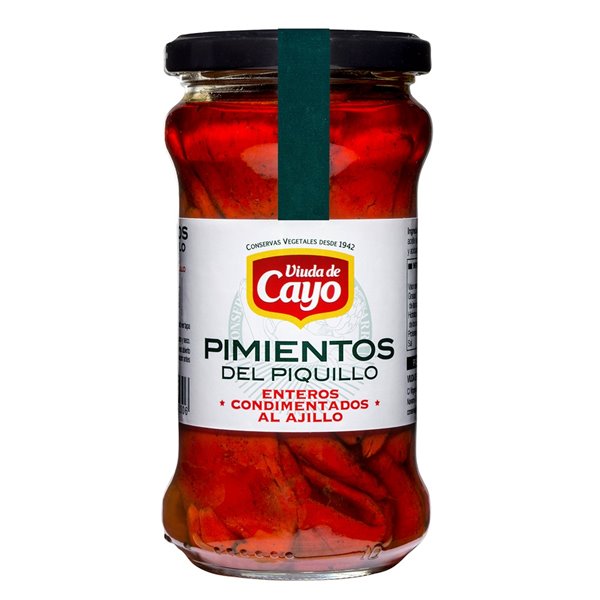 Viuda de cayo Pimientos del Piquillo Enteros al Ajillo Viuda de Cayo – Conserva Gourmet Artesanal