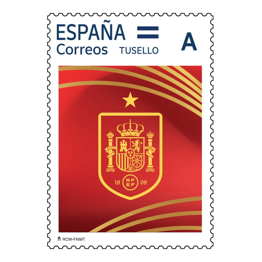 sello España Mundial Escudo Rojo una estrella LA ROJA todos con España Correos edición limitada