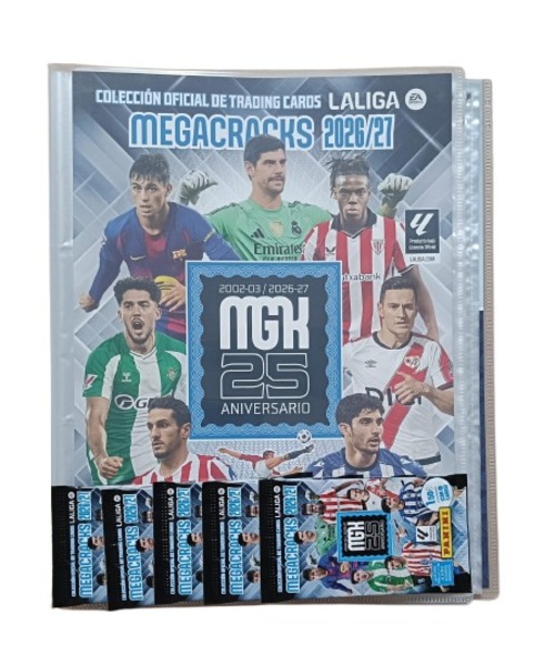 PANINI Megacracks 2026 2027 Archivador vacio(sin cartas ni sobres) + 5 sobres MGK Panini